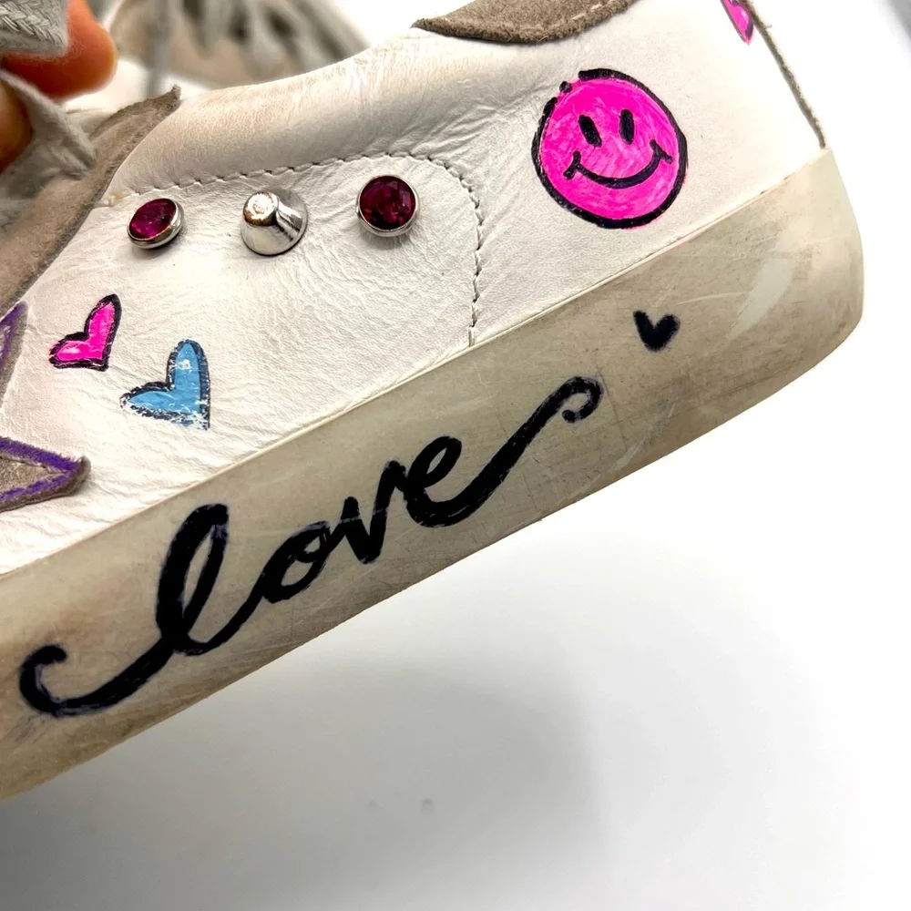 Golden Goose SuperStar Kids White Leather Sneakers - Picture 10 of 13